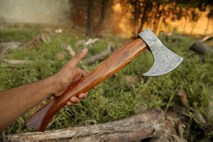 Hache Viking en acier damas forgée à la main de haute qualité avec tête barbu nouveau manche en bois en acier au carbone personnalisé en gros Support ODM - Product Image 2