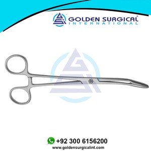 Fórceps de apósito quirúrgico Gross Maier Acero inoxidable curvo Logotipo personalizado de alta calidad Acabado satinado Calidad superior - Product Image 6