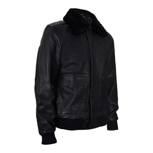Hombres Negro Personalizado Real Material de piel de cordero con cuello de solapa Chaquetas de motorista Elegante Retro Clásico Ridewear Chaqueta - Product Image 2