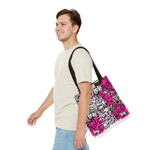 Bolso Tote Chic Urbano 'Slay' con Diseño Vibrante de Grafiti, Estilo Amoroso, Resistente al Agua, de Cuero PU, Cierre Abierto, Poliéster para Verano y Otoño - Product Image 6