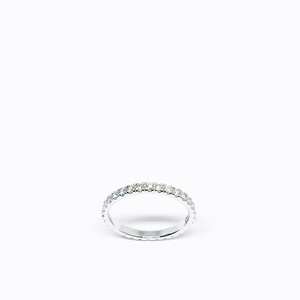 2mm Round Cut White CZ Eternity <b>Band</b> <b>Ring</b> Silver Half Eternity Wedding <b>Band</b> Stackable - Product Image 1