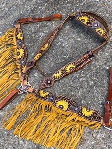 Conjunto de cabeza y cuello de pecho con cuentas occidentales de cuero de vaca 100% hecho a medida - Product Image 6
