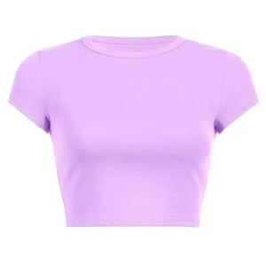T-Shirt Crewneck Basic <b>Crop</b> <b>Top</b> Tee Shirt Soft Cotton Fabric Casual Comfort Fit Lightweight Everyday Wear - Product Image 1