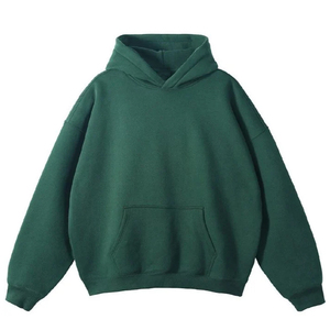 เสื้อสเวตเตอร์แขนยาวมีฮู้ดทรงหลวมลายตัวอักษรขนแกะสีพื้นเสื้อสวมหัวไหล่มีกระเป๋าแบบจิงโจ้ - Product Image 2