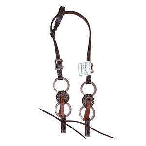 ชุดอุปกรณ์ขี่ม้าแบบตะวันตก สายรัดศีรษะหนังบิดเกลียว และสายรัดอก 10 ห่วง พร้อมช่องสำหรับเชือก  รับสั่งทำพิเศษ - Product Image 3