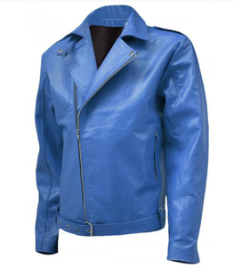 Veste de moto en cuir véritable pour homme de haute qualité, coupe-vent, imperméable, écologique, tendance, décontractée, avec logo sur le devant - Product Image 6