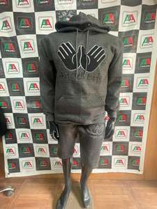 2025 survêtement décontracté confortable pour hommes avec manches longues noir poche kangourou capuche pour l'hiver - Product Image 3