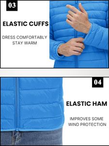 Logo personnalisé veste d'hiver hommes bleu bulle vêtements hommes doudoune surdimensionné hiver épais chaud bouffée veste pour hommes pour l'hiver - Product Image 4