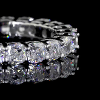Bague de mariage et d'anniversaire de style européen avec coussin carré en diamant certifié IGI 0,20 carat en or blanc 14 carats