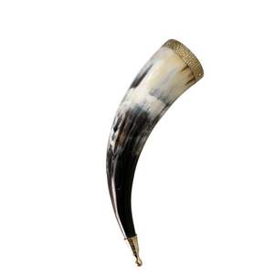 Corne de boeuf Viking Corne à boire avec support en cuir et gravure personnalisée Corne de buffle Viking avec poli Accepter Logo personnalisé - Product Image 6