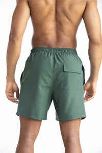 Short personnalisé délavé à l'acide pour hommes Sun Sweat en coton avec motif solide et impression bouffante - Product Image 4