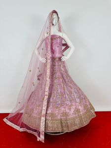 Indian Pakistani Style Women's Wedding Lehenga Choli Full <b>Net</b> Lehenga Choli Dupatta Blouse with Embroidery Work for Adults - Product Image 3