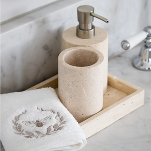 Plateau de service et de rangement en pierre naturelle de travertin de forme rectangulaire moderne de luxe, revêtement mural pour la salle à manger, la cuisine, résistant au feu - Product Image 3