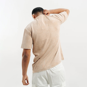 Logotipo personalizado pantalones cortos manga cuello redondo Camiseta Casual en blanco 100% algodón al por mayor camisetas de gran tamaño para hombres - Product Image 2