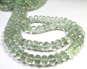 Cuentas de corte facetadas Rondelle de amatista verde natural 7-10mm Grado superior 200 quilates en piedras preciosas sueltas de 16 "Strand - Product Image 6