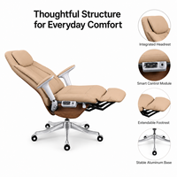 Chaise de bureau ergonomique inclinable moderne avec repose-pieds, chaise de direction intelligente pour le bureau à domicile