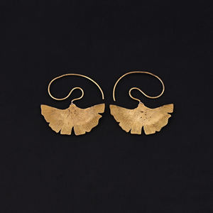 Pendientes de Botón Elegantes con Alas de Latón Chapados en Oro, Modernos y a la Moda - Product Image 2