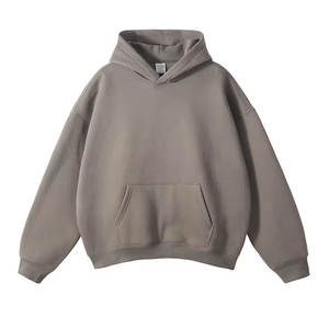 OEM invierno algodón hombres 400 Gsm Hoody venta al por mayor Color sólido personalizado Pr ivate etiqueta para la marca de calidad Algodón polar pulóver Sudadera con capucha - Product Image 4