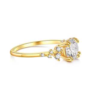 แหวนเพชรทรงคลัสเตอร์เคลือบทอง 18K ยี่ห้อเจลูเลีย - แหวนเงินแท้สไตล์โรแมนติก - Product Image 2