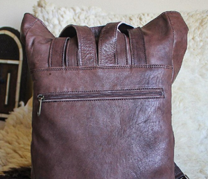 Sac à dos en cuir marocain fait à la main: sac de voyage vintage - Product Image 1