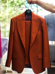 Stylo's Collection #211 Costumes d'affaires respirants en laine 100% pour hommes sur mesure Pantalon de bureau plissé devant fabriqué à Bangkok en Thaïlande - Product Image 3