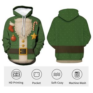 Trendy Christmas Men Hoodies Comfortable Christmas Party Winter Holiday <b>Gift</b> 100% polyester Christmas Men's Hoodies - Product Image 4