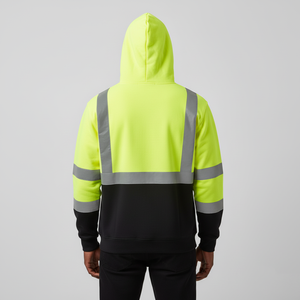 Veste de sécurité réfléchissante 100% polyester, travail en extérieur en hiver, chaude, LED clignotante, imperméable, ANSI classe 2, logo personnalisé, pour hommes - Product Image 6