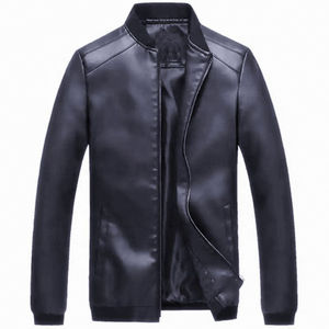 แจ็คเก็ตหนัง PU ผู้ชายแบบไม่มีปก ระบายอากาศ กันน้ำ แฟชั่นเท่ๆ คอลเลคชั่น 2025 รับผลิตตามสั่ง พร้อมโลโก้ - Product Image 2