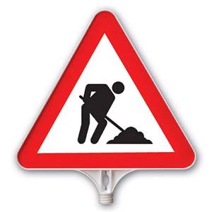 Panneaux de signalisation routière triangulaires réfléchissants double face disponibles pour les travaux - Product Image 1