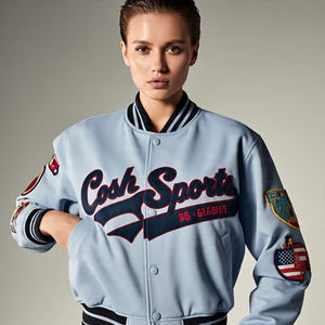 Chaqueta de Piel Sintética con Logotipo Personalizado, Chaqueta Informal con Parches Bordados, Moda Urbana - Product Image 5