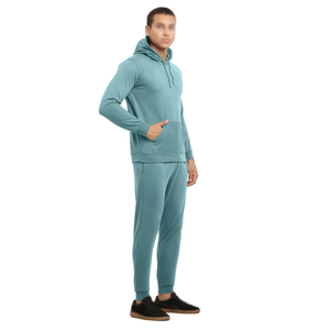 ชุดวอร์มผ้าฝ้าย100% มีฮู้ดสำหรับผู้ชายชุดวอร์มออกกำลังกายกลางแจ้งแบบระบายอากาศได้ดีพิมพ์ลายล่าสุดฤดูหนาวฤดูใบไม้ร่วง - Product Image 3