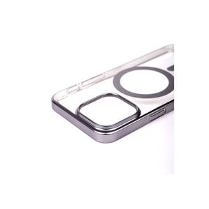 Coque de téléphone portable en PC rigide mat compatible MagSafe Netzy Silver Edition pour iPhone 15 Pro, finition mate élégante - Product Image 4