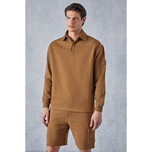 Sudadera GRIMELANGE Aatrox para Hombre, Cuello Polo, Cierre de Botones, Manga Larga, Corte Regular, Detalle Bordado - Product Image 1