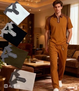 ชุดเซ็ตเสื้อยืดและกางเกงขาสั้นคุณภาพสูงสั่งทำจากโรงงาน พร้อมปักโลโก้ ผ้าฝ้าย 100% ชุดลำลอง 2 ชิ้นสำหรับผู้ชาย - Product Image 5