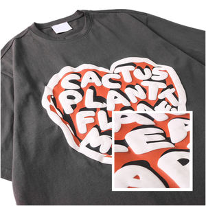 Fabricante Streetwear Leisure Fit 3D Puff Print Heat Camiseta con logotipo Patrón personalizado Camiseta para hombres - Product Image 4