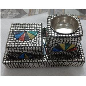 Trending Bakhoor Set Bandeja y caja de servicio Metal y madera Decoración para el hogar Hotel Restaurante Ramadán Hogar Eid Regalo DE LA MADRE Quemador de incienso - Product Image 3