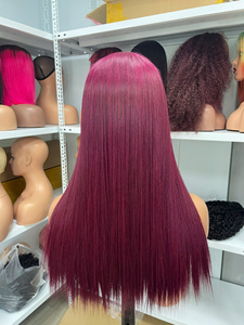 Extensiones de Cabello Humano Virgen Vietnamita Liso Borgoña LINU con Base de Encaje, 250% de Densidad, 300gr para Mujer - Product Image 4