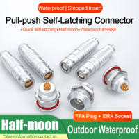Conector de aviación coaxial multiconductores impermeable IP68, serie E 2E ERA, de acoplamiento a prueba de fallos, con 2-10 pines y detector de defectos