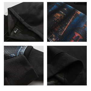 Pull à la mode avec logo personnalisé pour l'automne, mélange de polyester/coton, sweats à capuche imprimés pour hommes de grande taille - Product Image 4