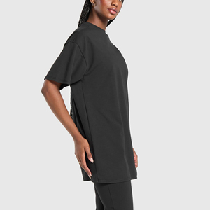 Camiseta ligera de gran tamaño de algodón 100% a precio asequible hecha a medida de alta calidad para mujer, camiseta en blanco de Color sólido - Product Image 2