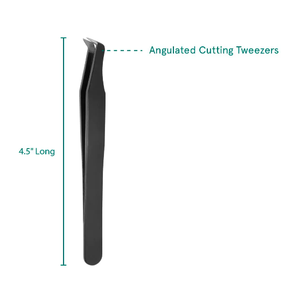 Pinzas de extensión de pestañas negras de Plasma de titanio Mango texturizado recto Acabado plateado duradero Depilación de cejas - Product Image 3