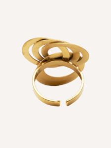 YXQ R203 Acier inoxydable brossé doré, accessoire élégant et durable, minimaliste et tendance, rehausse l'ensemble, bague, expédition en 48h dans l'UE - Product Image 2