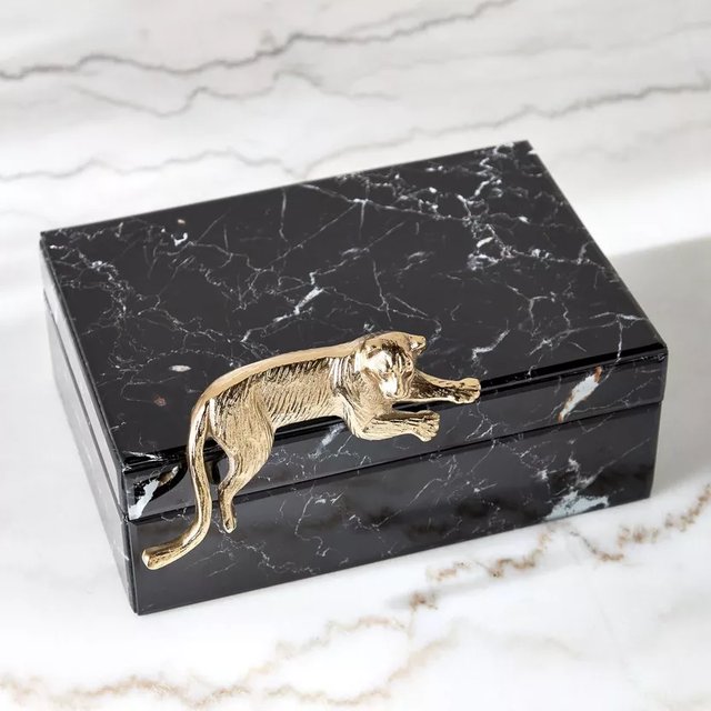 Marble Jewelry Box Custom Demanding Gifts Factory Custom Leopard Lid Designer Wedding Decoration Supplies Boxes