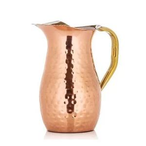Pichet à eau en cuivre pur martelé, pichet à café, à lait, à boisson, pichet en cuivre pour mariage et restaurants - Product Image 5
