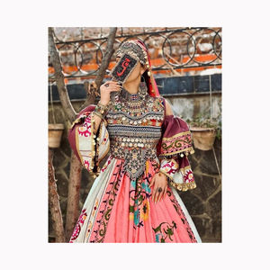 Premium Quality <b>2</b>-<b>Piece</b> Rayon Afghani Tie Dye Set Beautiful Lace Paired Embroidered Kurti Pant High Quality Salwar Kameez <b>Dress</b> - Product Image 5