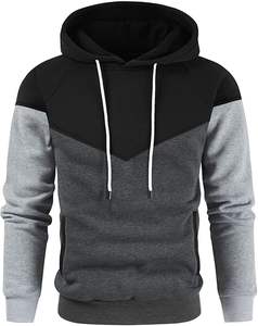 Sweats à capuche pour hommes Patchwork pull à capuche léger sweat à capuche décontracté automne hiver confortable chaud polaire sweats - Product Image 4