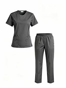 Vêtements médicaux pour femmes, ensembles de blouses d'infirmière, vente très appréciée, tissu extensible, manches courtes et col rond, pantalons de jogging médicaux - Product Image 4
