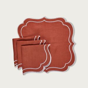 Elegant Classic Linen <b>Table</b> <b>Placemats</b> with Subtle Embroidery Work <b>for</b> Minimalist Dining Room Decor Premium Style Carton Packed - Product Image 2