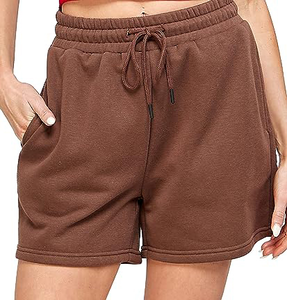 Women Sweat Shorts Casual Fleece Workout High Waisted <b>Drawstring</b> With Pocket Shorts OEM Service - Product Image 2