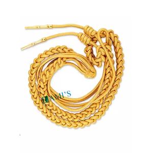 OEM Lingote Alambre Aiguillette Hombro Cordón Plata Seda Algodón Uniforme Aiguillette Cordón con Punta de Metal - Product Image 2